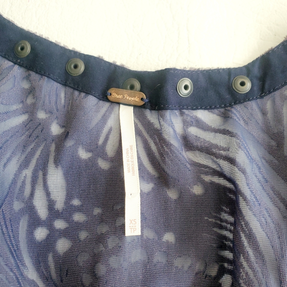 Free People Ellie Navy Blue Tunic Dress XS - Picture 4 of 5